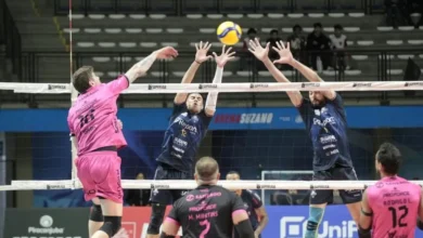 Suzano supera o Goiás Vôlei na abertura da Superliga com ação do Outubro Rosa